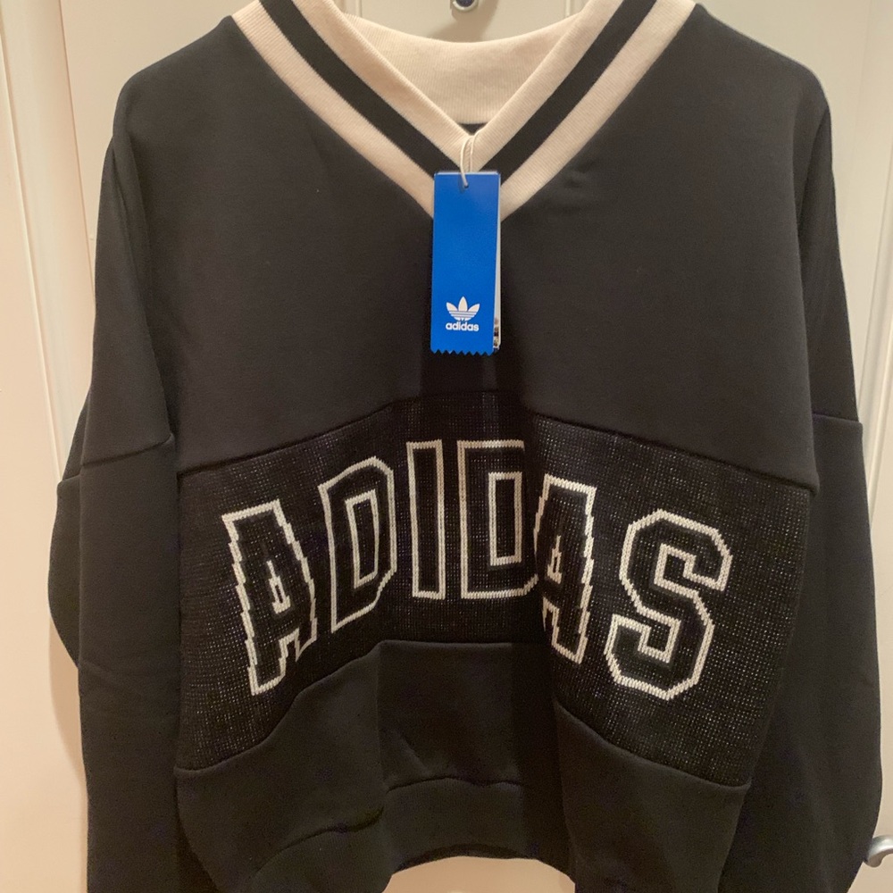 Adidas V-Neck Crop Sweatshirt